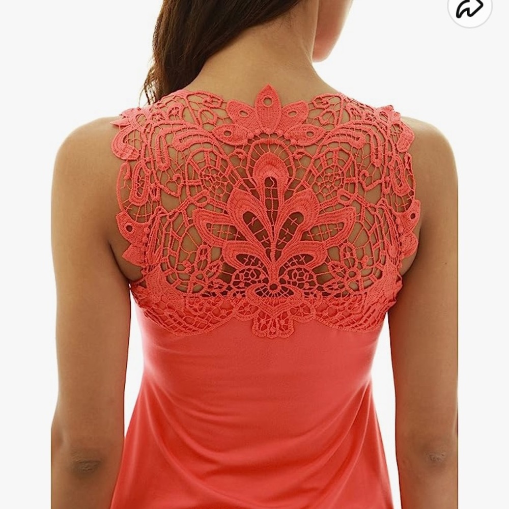 Pattyboutik Women’s crotchet lace V Neck Sleeveless Top - Very stylish - Soft
